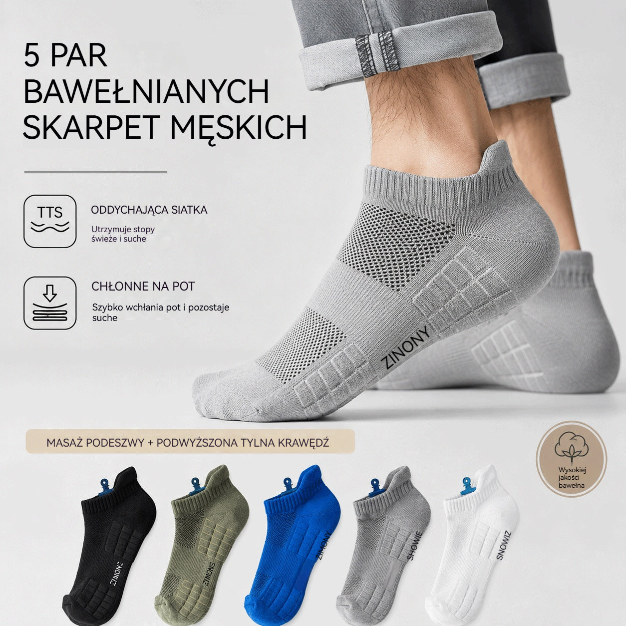 🧦【10 pár/csomag】🧦Továbbfejlesztett férfi légáteresztő zokni, antibakteriális és szagálló - új 2026