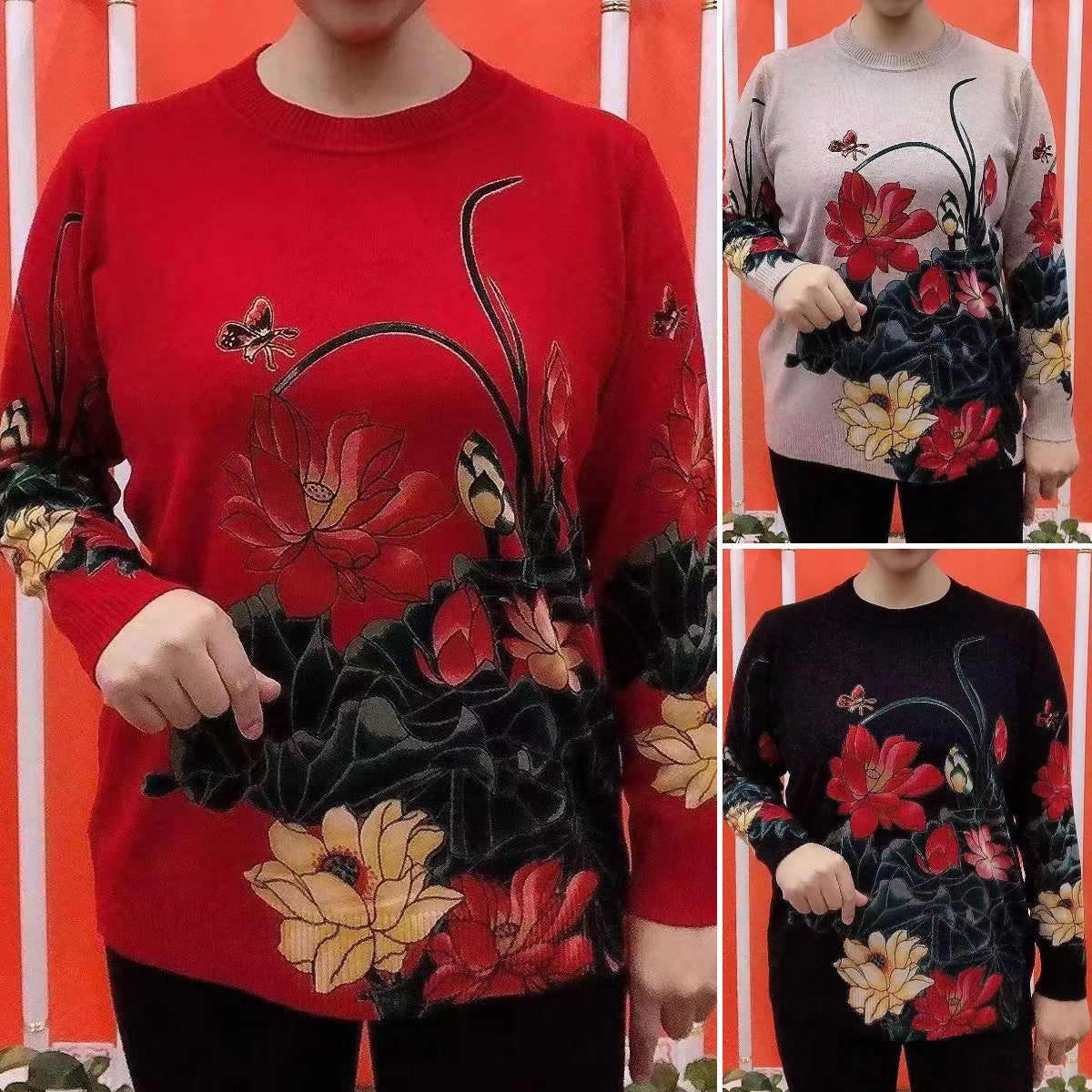 ⛄❄️【M-4XL】Nyomott mintás divatos alap póló, középkorú és idősebb nőknek, puha és kényelmes