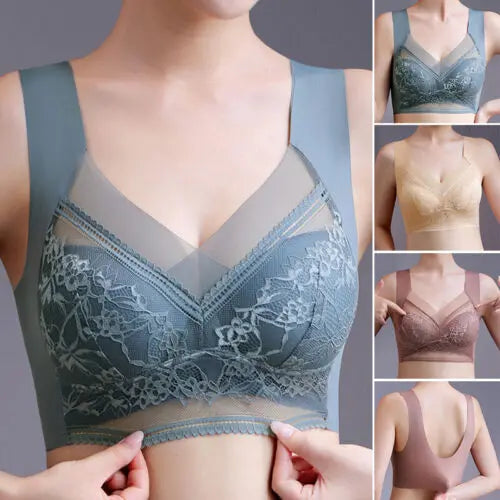🔥【4 darabos】👙【40-110 KG】Kényelmes varrat nélküli csipke melltartó