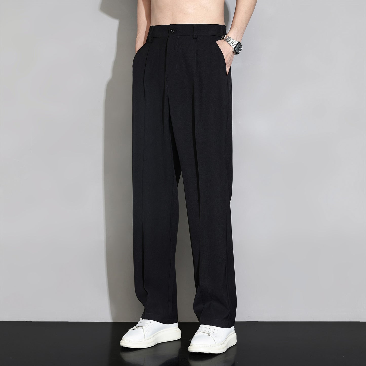 👖 50% kedvezmény! 🔥 Laza szabású férfi nyári nadrág (40-120 kg), jégselyem anyagból, gyorsan száradó, laza, egyenes szárú.