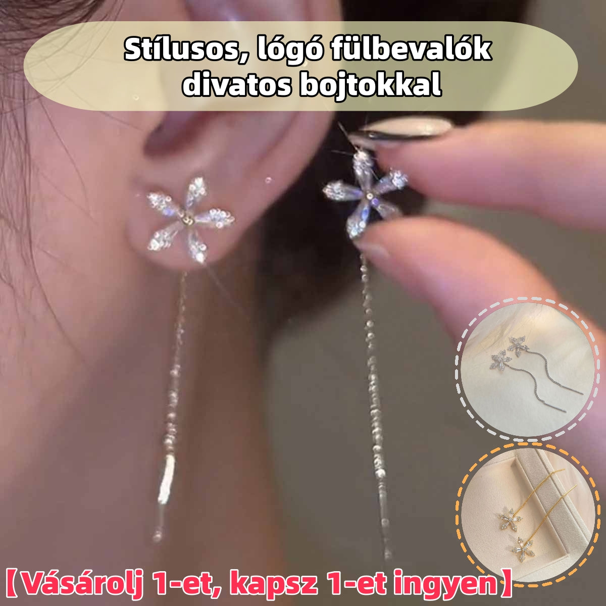 【Vásároljon 1-et, kapjon 1-et ingyen】Elegáns, divatos, bojtos, függő fülbevalók