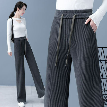 ✨✨【M-3XL】Új bársony lezser bő szárú nadrág, nagyon kényelmes viselet