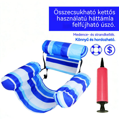 Ingyenes szállítás 💦📢 Összecsukható felfújható úszó kanapé háttámlával + légpumpa