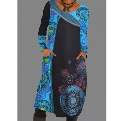 💕🔥【S-5XL】Divatos téli ruha derekán mintával