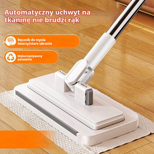 🔥【Zestaw 4】Wielofunkcyjny mop z klipsem na ściereczkę, nowy domowy mop bez potrzeby prania
