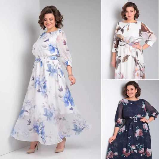 👗【S-5XL】2026 Új tavaszi mintás ruha