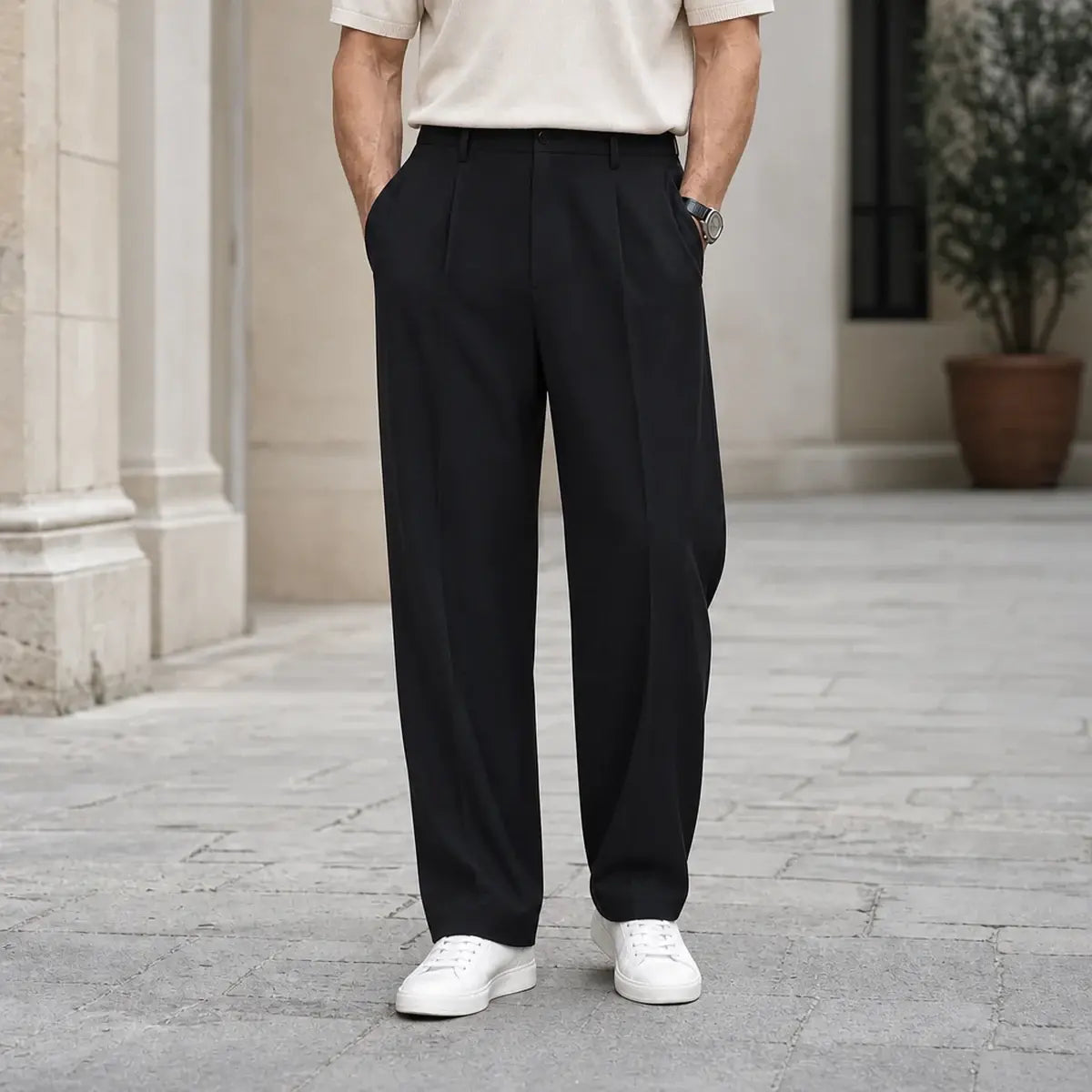 👖 50% kedvezmény! 🔥 Laza szabású férfi nyári nadrág (40-120 kg), jégselyem anyagból, gyorsan száradó, laza, egyenes szárú.
