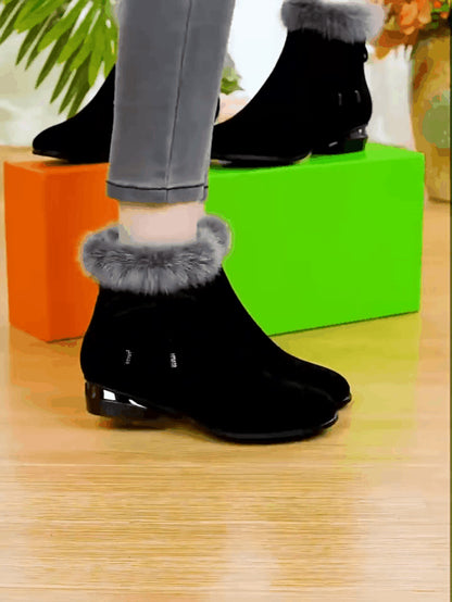 👢🩰【Πιο δημοφιλή προϊόντα】Μαλακές δερμάτινες μπότες με μεσαίο τακούνι - κομψές, άνετες και ιδανικές για φθινοπωρινή-χειμερινή ένδυση!