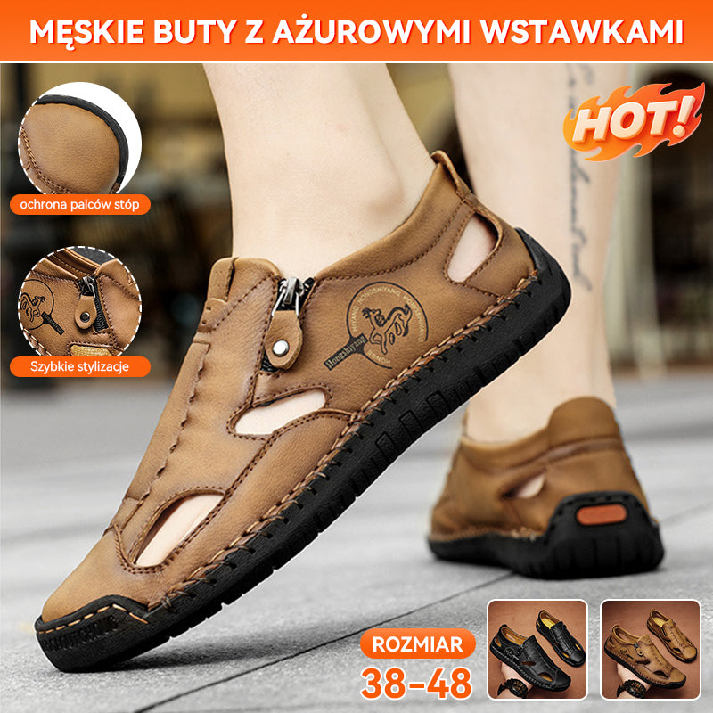 【Buty męskie sprzedają się dobrze】【38-48】2026 Nowe, oddychające, wydrążone sandały męskie na co dzień w dużych rozmiarach