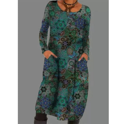 💕🔥【S-5XL】Divatos téli ruha derekán mintával