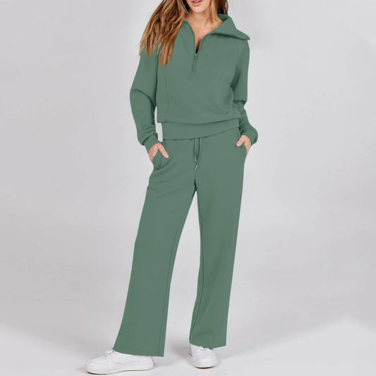 🔥【Kup jeden, drugi gratis】S–2XL Stylowy komplet casualowy, bluza z długim rękawem i szerokie spodnie