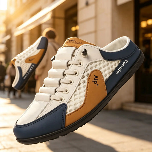 🔥【Velikosti 39-44】Pánské outdoorové síťované prolamované polopantofle, prodyšná pánská obuv