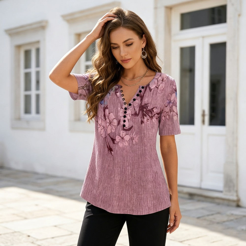 💕💕【50%OFF】💕💕【S-5XL】Nowości Letnie bawełniane koszulki damskie z krótkim rękawem i dekoltem w serek - przyjazne dla skóry i miękkie