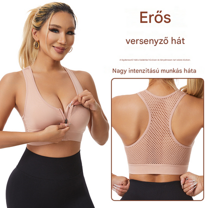 ✨【2 darabos szett】Légáteresztő, kivágott mintás, elöl cipzáras plus size melltartó❤️【47.5-112.5 kg】