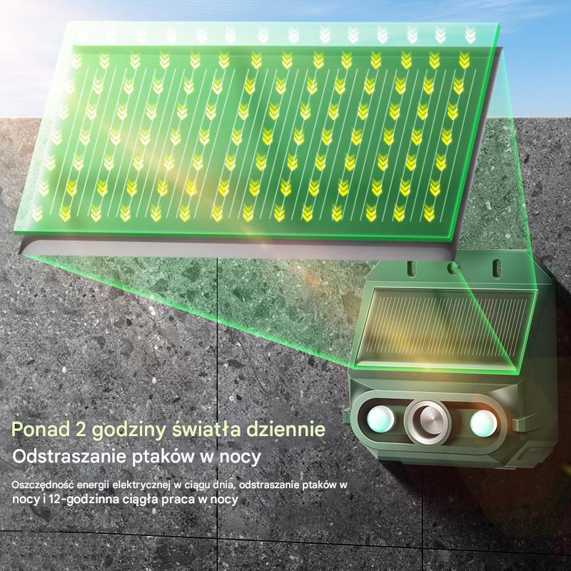 🔥Odstraszacz ptaków ultradźwiękowy zasilany energią słoneczną do użytku na zewnątrz z migającym światłem podczerwonym, z czerwoną i niebieską diodą LED-4242059