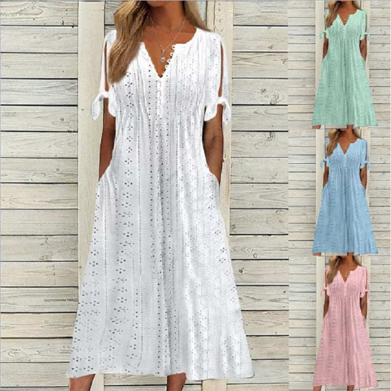 💋【🏆Legnépszerűbb】Egyszerű, plus size női ruha egyszínű szabásmintával, laza és lezser ✅️ Utánvétes fizetés