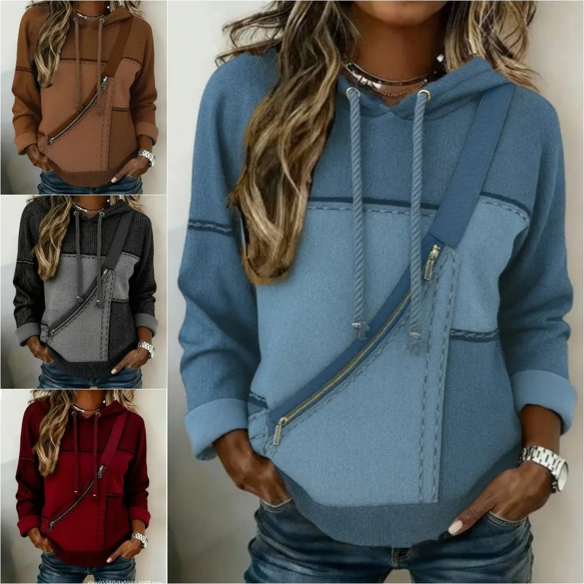 🎀【S–5XL】Női kapucnis hosszú ujjú felső – divatos mintával, kényelmes viselet