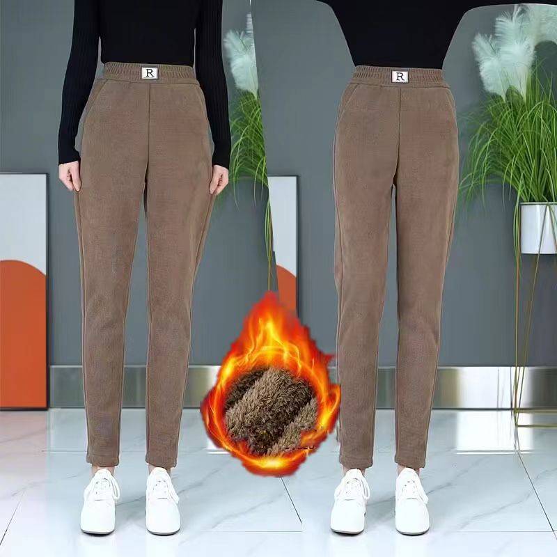 🩰👖 Új, forró ajánlat -- Leértékelve.【S-3XL】2025 őszi-téli női bársony magas derekú lezser nadrág