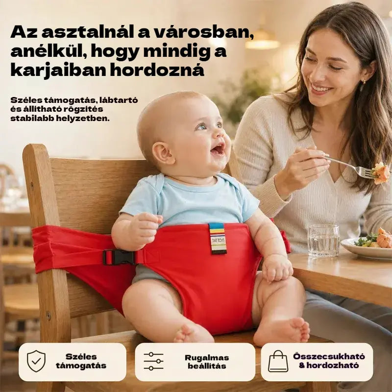 👶 Nélkülözhetetlen termék a gyermekek útközbeni etetéséhez! Biztonsági öv a hordozható etetőszékhez, egy kattintással használatra kész, esésvédelemmel! ✨🎒-4348695