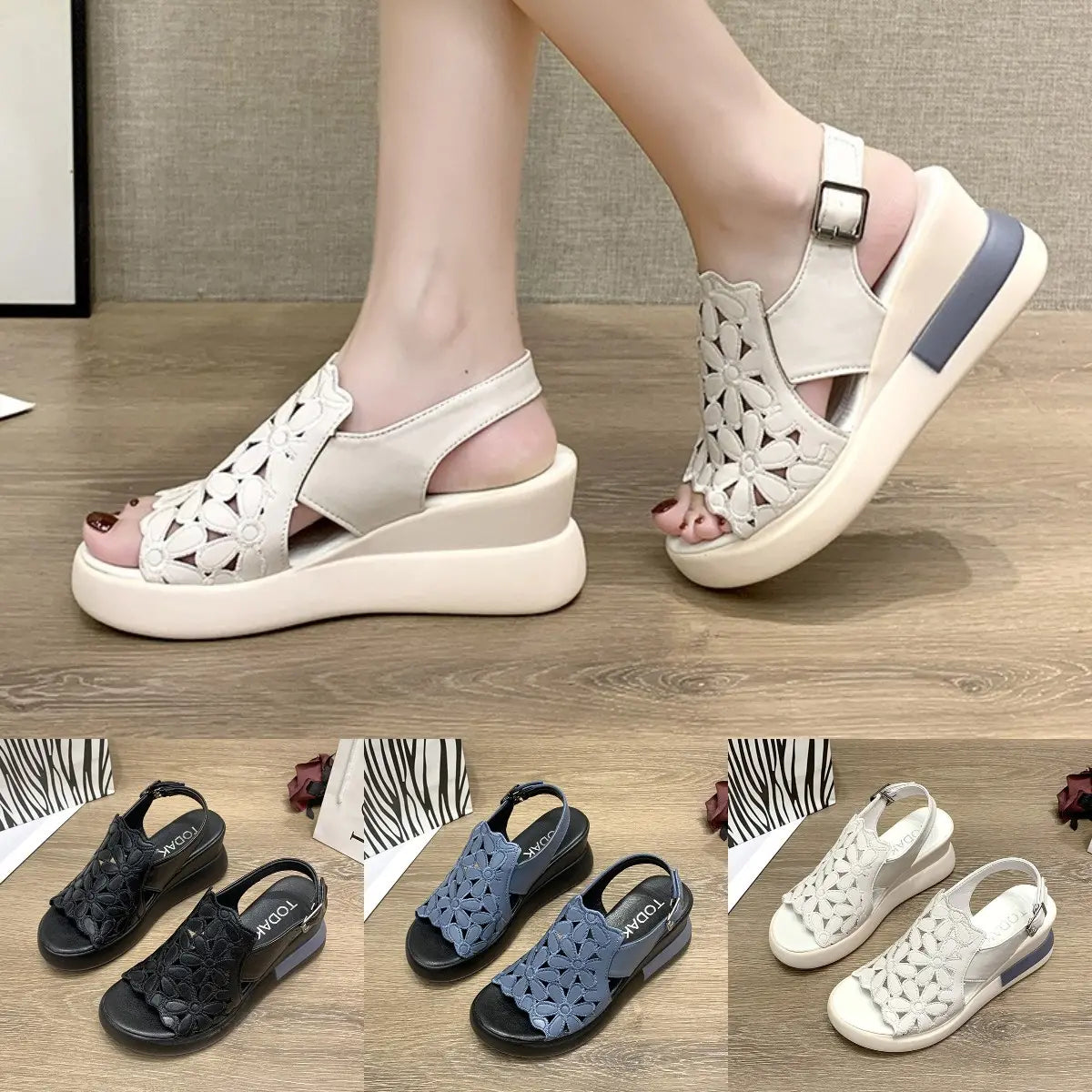 【35-40】Divatos vastag talpú női szandál
