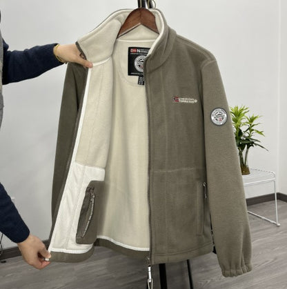 ❄【XS-3XL】Ανδρικό άνετο, ζεστό φθινοπωρινό και χειμωνιάτικο μπουφάν από χοντρό βελούδο από φλις, για μεγάλους αριθμούς