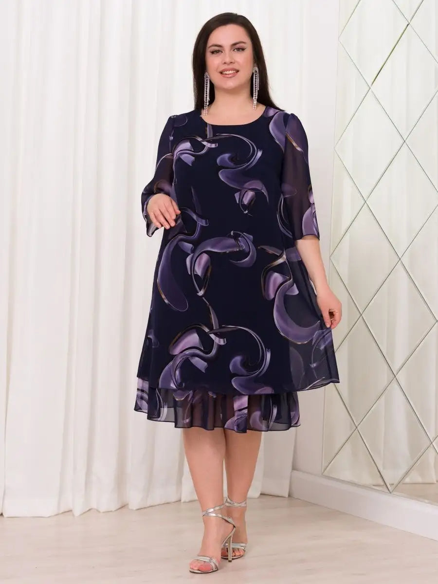 💕【S-5XL】👗Új elegáns mintás ruha