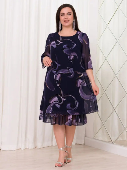 💕【S-5XL】👗Új elegáns mintás ruha