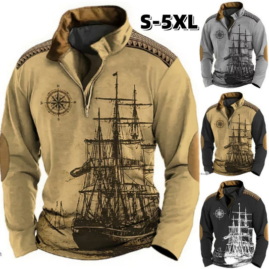 😎【XS-5XL】Férfi 3D nyomtatott, teljes cipzáras kapucnis pulóver