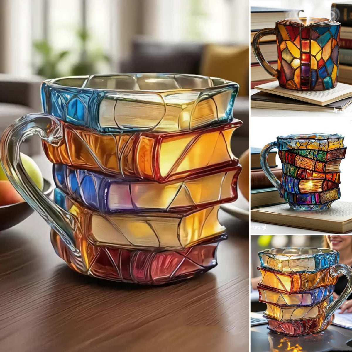 ☕【Korlátozott ideig érvényes kedvezmény🔥】Legkelendőbb kávéscsésze📚3D festett, könyv alakú kávéscsésze