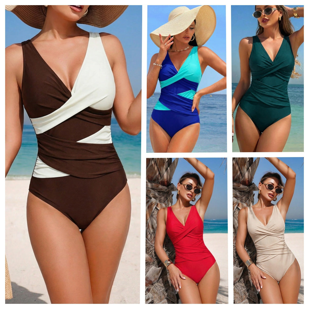 🏖️👙【Korlátozott mennyiség】🌴【40-90kg】 Egyszínű, hát nélküli, egyrészes fürdőruha