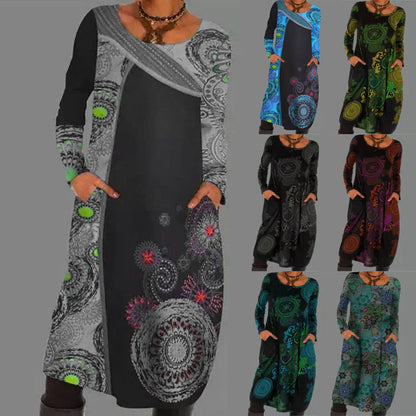 💕🔥【S-5XL】Divatos téli ruha derekán mintával