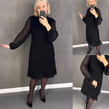 💖【S-5XL】Νέο στυλ φθινοπωρινό και χειμωνιάτικο κομψό φόρεμα υψηλής ποιότητας