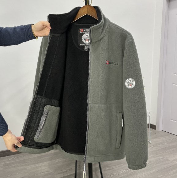 ❄【XS-3XL】Ανδρικό άνετο, ζεστό φθινοπωρινό και χειμωνιάτικο μπουφάν από χοντρό βελούδο από φλις, για μεγάλους αριθμούς