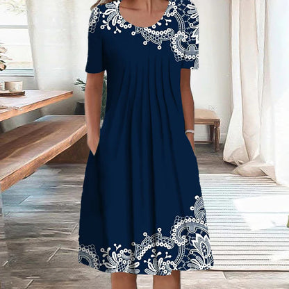50% kedvezmény【S-5XL】💗Új midi ruha, a kerti minta még szebbé teszi