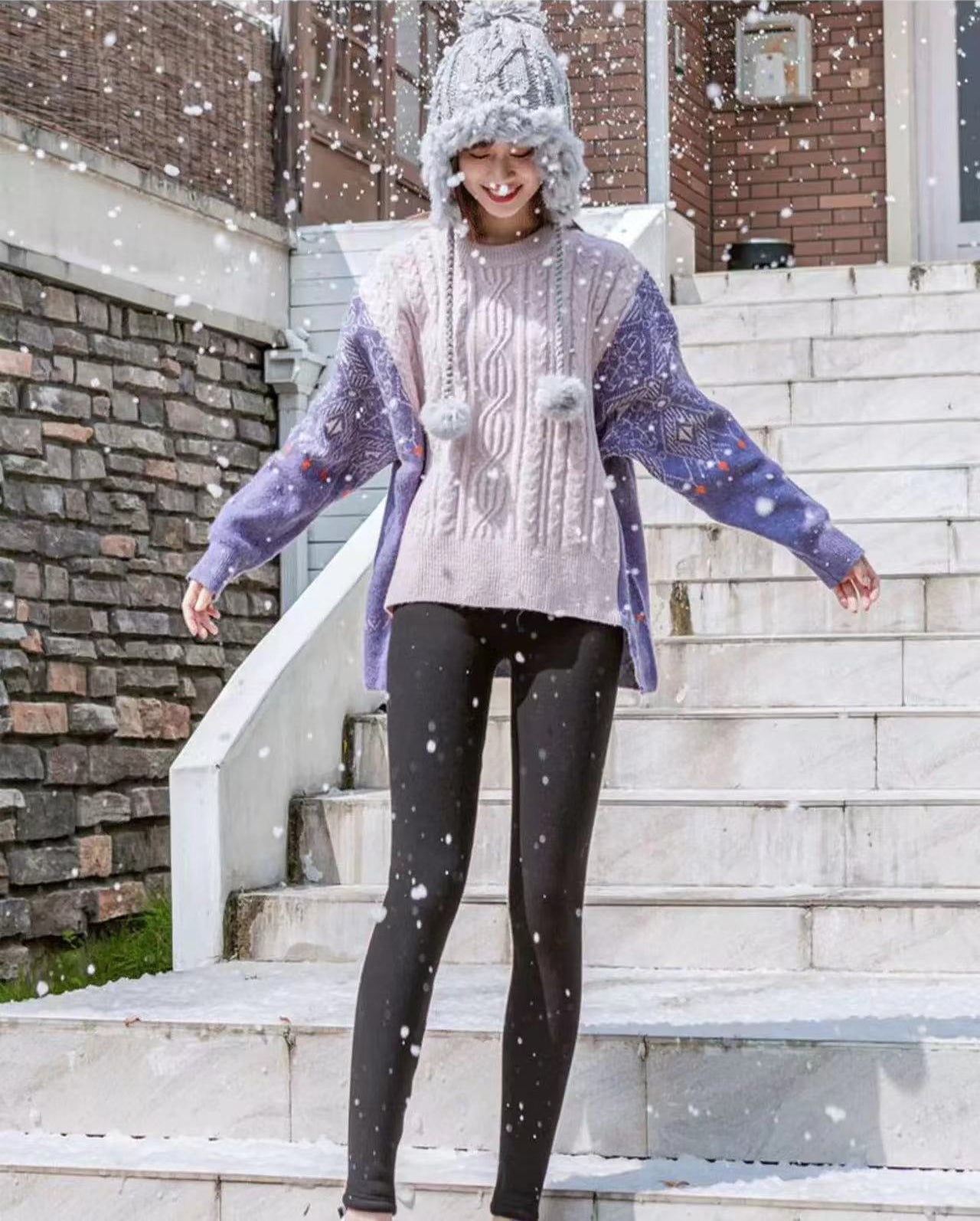 💥 Kup jeden, drugi gratis! 🔥 [S-5XL] Legginsy ocieplane z wełny, wysoki stan, duży rozmiar, wysoka elastyczność – niezbędne na jesień/zimę 2025!