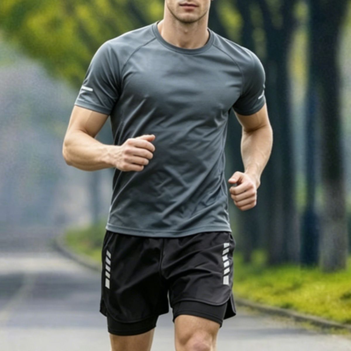 【S-5XL】Letni, nowy, szybkoschnący, sportowy kombinezon z krótkim rękawem z lodowego jedwabiu z 2026 r., odpowiedni do biegania i fitnessu