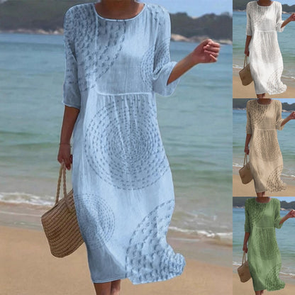 👗 Utolsó nap 50% kedvezmény! 【XS-4XL】Elegáns nyári ruha, légáteresztő, kényelmes, karcsúsító, minden alkalomra.