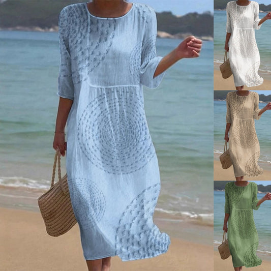 👗 Utolsó nap 50% kedvezmény! 【XS-4XL】Elegáns nyári ruha, légáteresztő, kényelmes, karcsúsító, minden alkalomra.