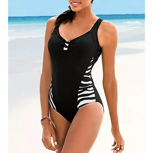 🏖️🩱【S-5XL】2026 fekete csíkos egyrészes fürdőruha