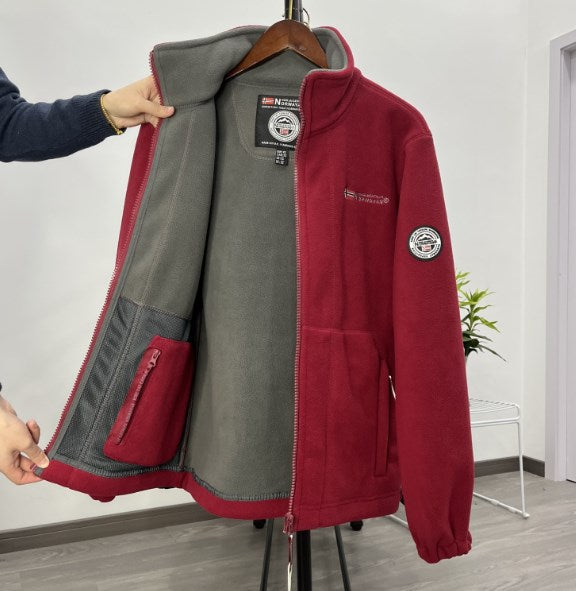 ❄【XS-3XL】Ανδρικό άνετο, ζεστό φθινοπωρινό και χειμωνιάτικο μπουφάν από χοντρό βελούδο από φλις, για μεγάλους αριθμούς