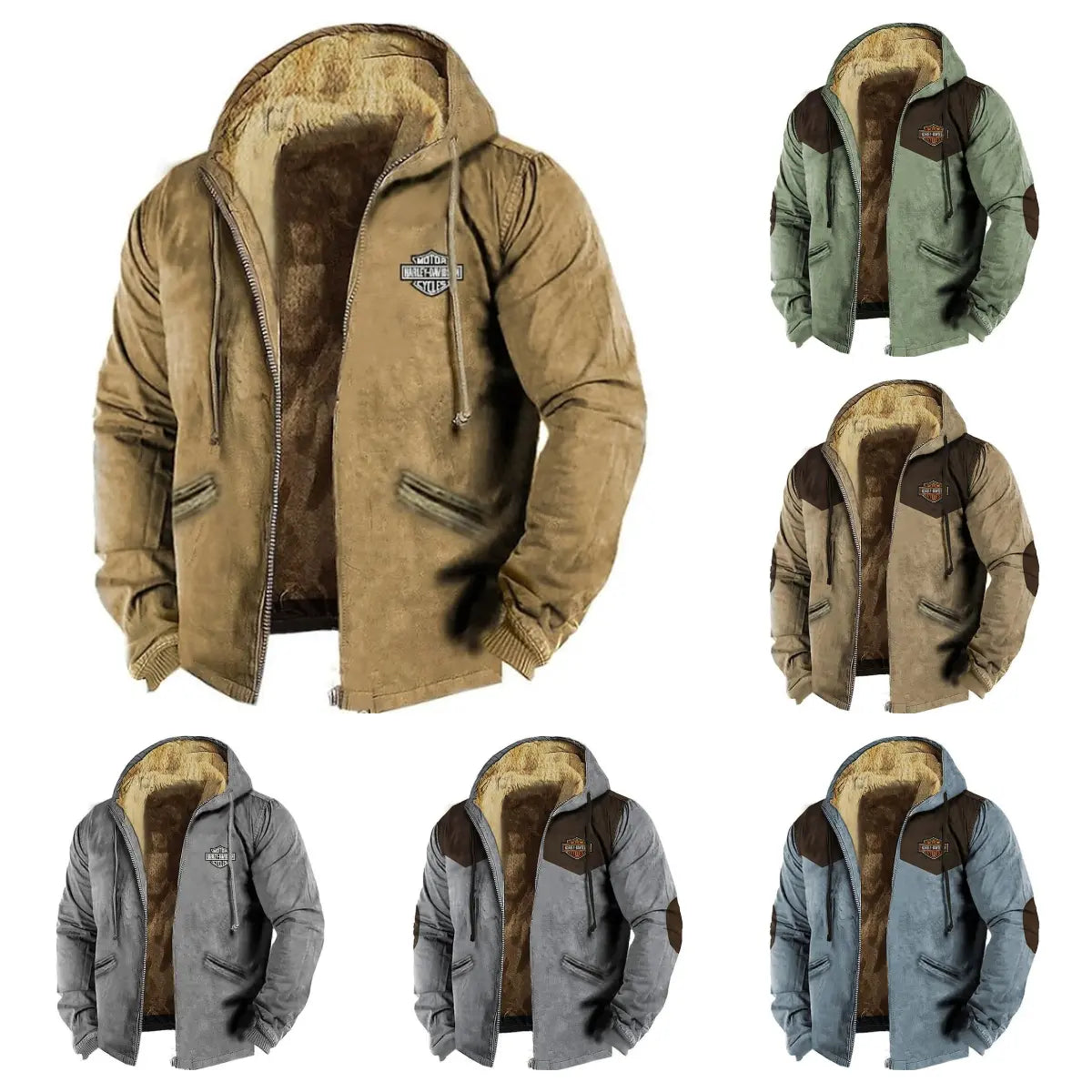 👍🧥【M-5XL】 Chaqueta suelta de terciopelo grueso para hombre, otoño e invierno