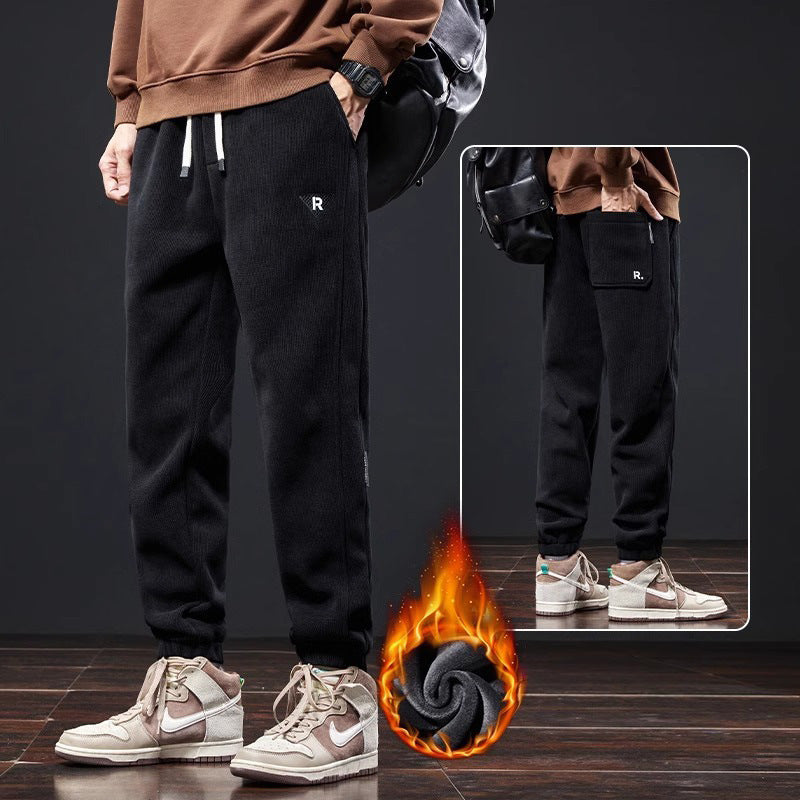 🔥【M-5XL】😎Új téli nadrág férfiaknak, plusz bársony és vastag kordbársony, meleg és lezser férfi nadrág