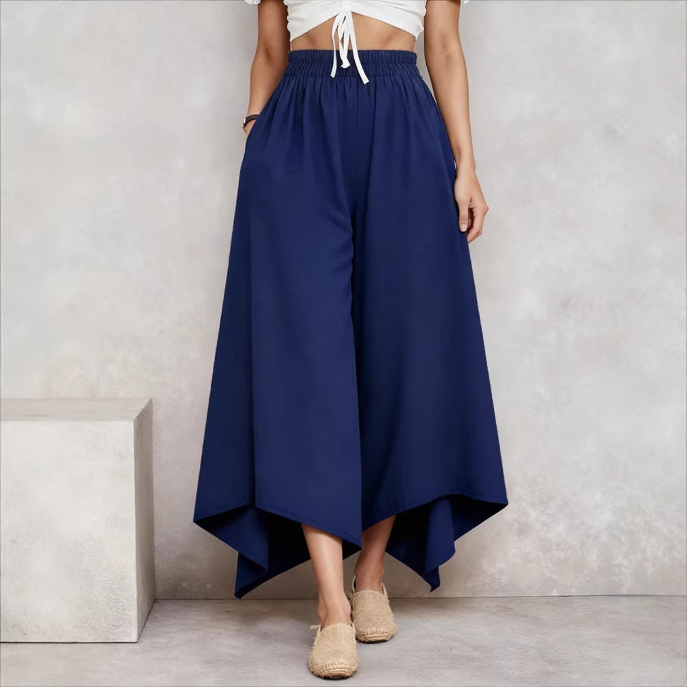 【50% kedvezmény】💖【S-5XL】Divatos női egyszínű bő szárú laza nadrág, utánvételes fizetés