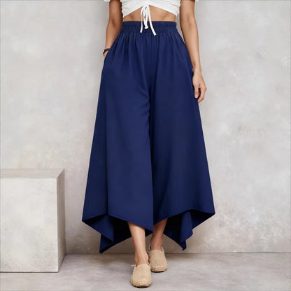 【50% kedvezmény】💖【S-5XL】Divatos női egyszínű bő szárú laza nadrág, utánvételes fizetés