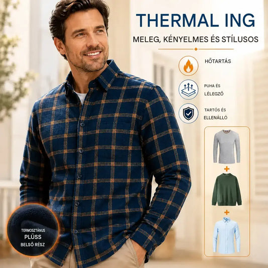 👔【L-5XL】Az új, kétoldalas bársony thermo ing őszi és téli viseletre, divatos és sokoldalú.