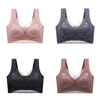 🔥【4 darabos】👙【40-110 KG】Kényelmes varrat nélküli csipke melltartó
