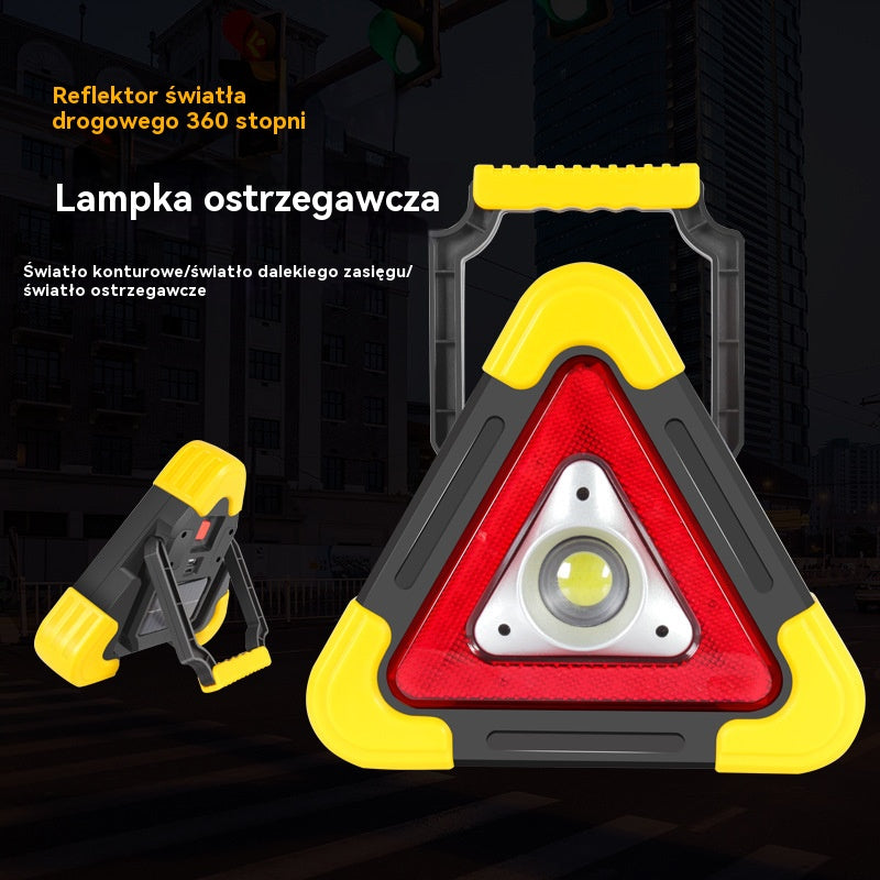🔥Nowość 2025🔥Trójkąt ostrzegawczy z zasilaniem solarnym, trzy w jednym