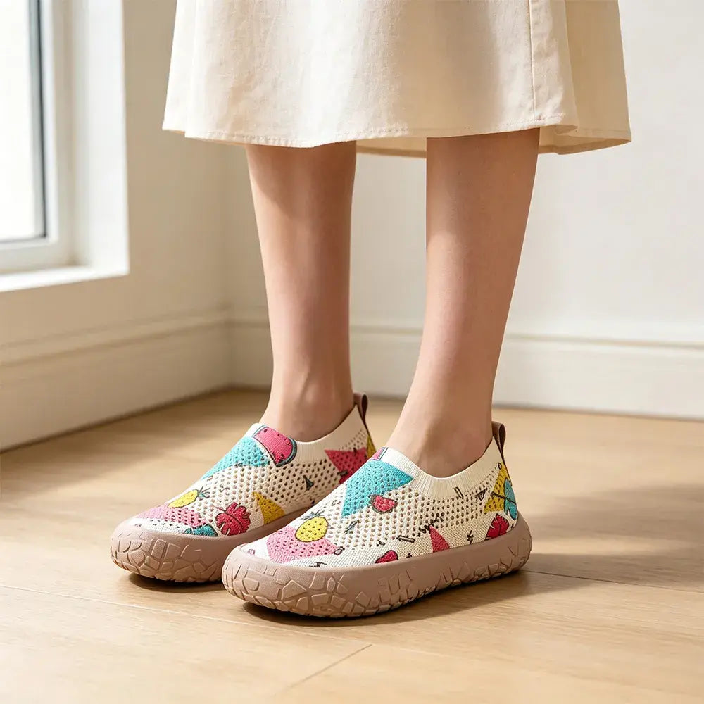 【36-43】 Női mintás vászon slip-on cipő - könnyű, puha talpú, légáteresztő mokaszinok mindennapokra