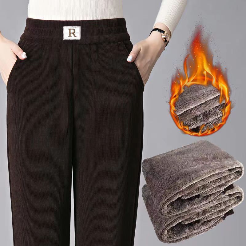🩰👖 Új, forró ajánlat -- Leértékelve.【S-3XL】2025 őszi-téli női bársony magas derekú lezser nadrág