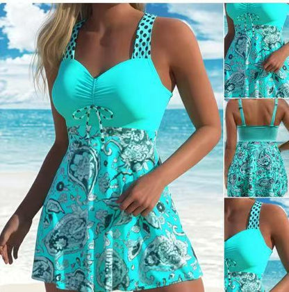 🏖️👙🌴【S-4XL】Stílusos mintás plus size női fürdőruha